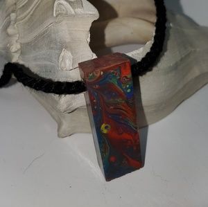 Hippie style boho original art necklace